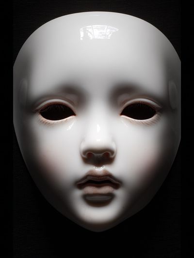 Porcelain Mask Dark Portrait Poster. poster