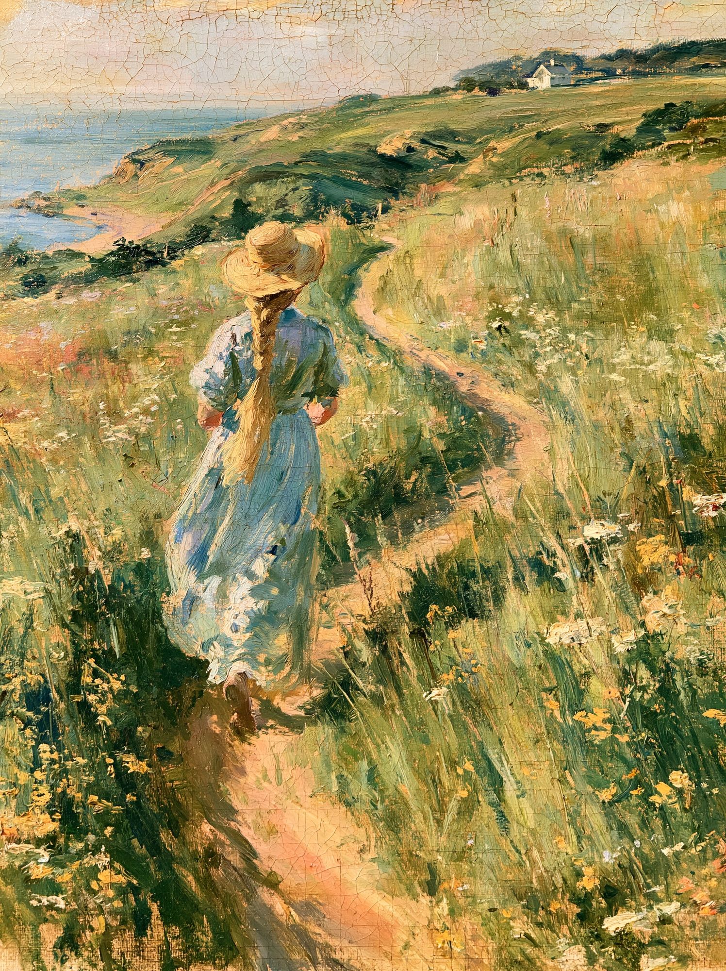 Coastal Meadow Walk Fine-Art Poster. poster detail