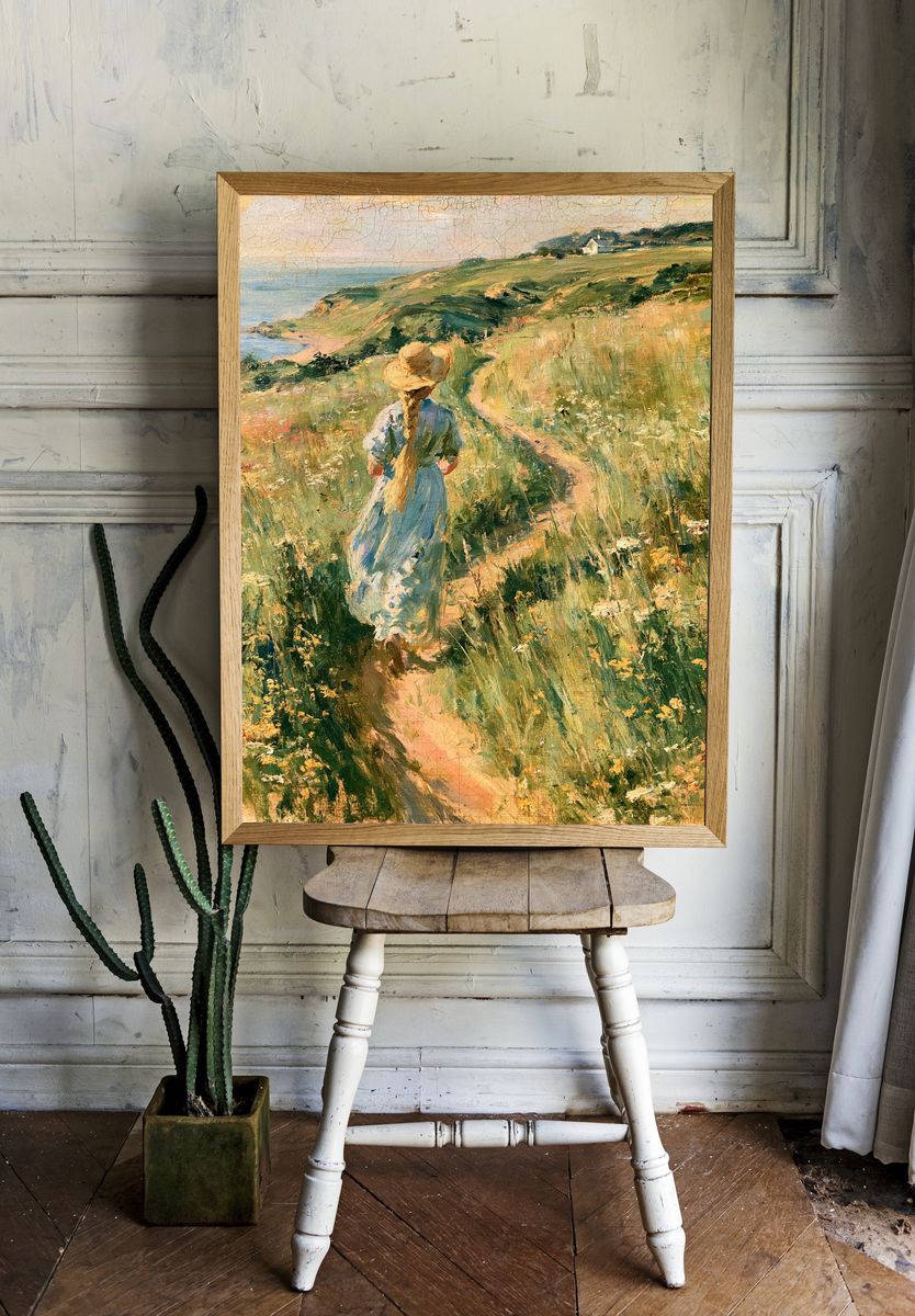 Coastal Meadow Walk Fine-Art Poster. — room view 1