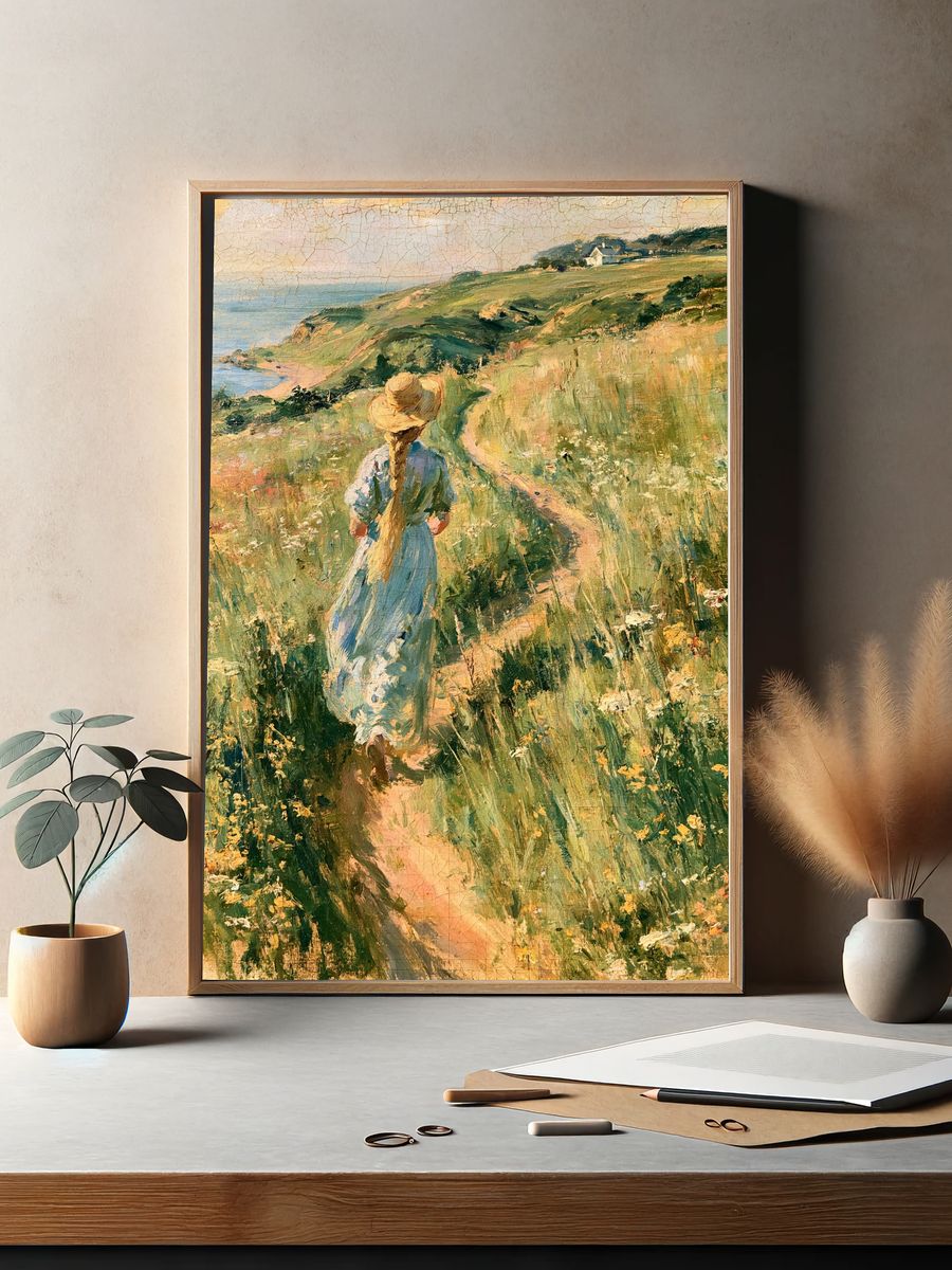 Coastal Meadow Walk Fine-Art Poster. — room view 2