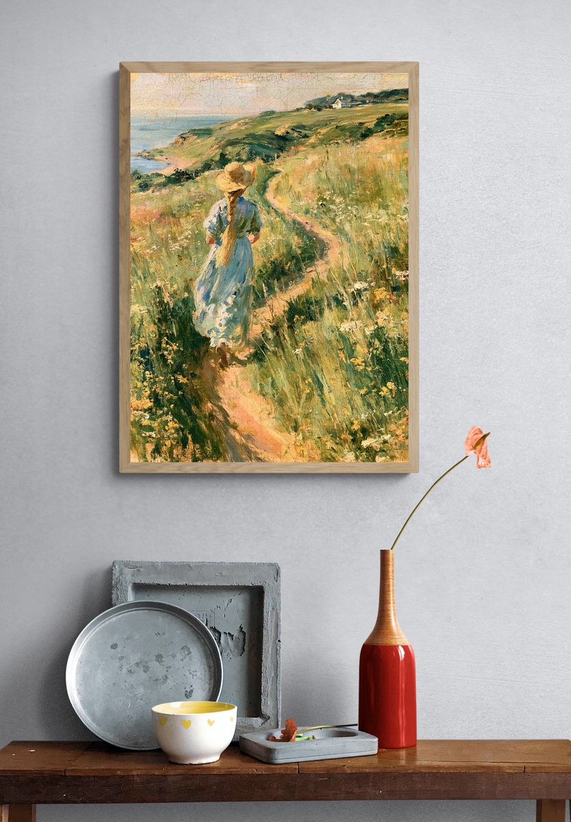 Coastal Meadow Walk Fine-Art Poster. — room view 3