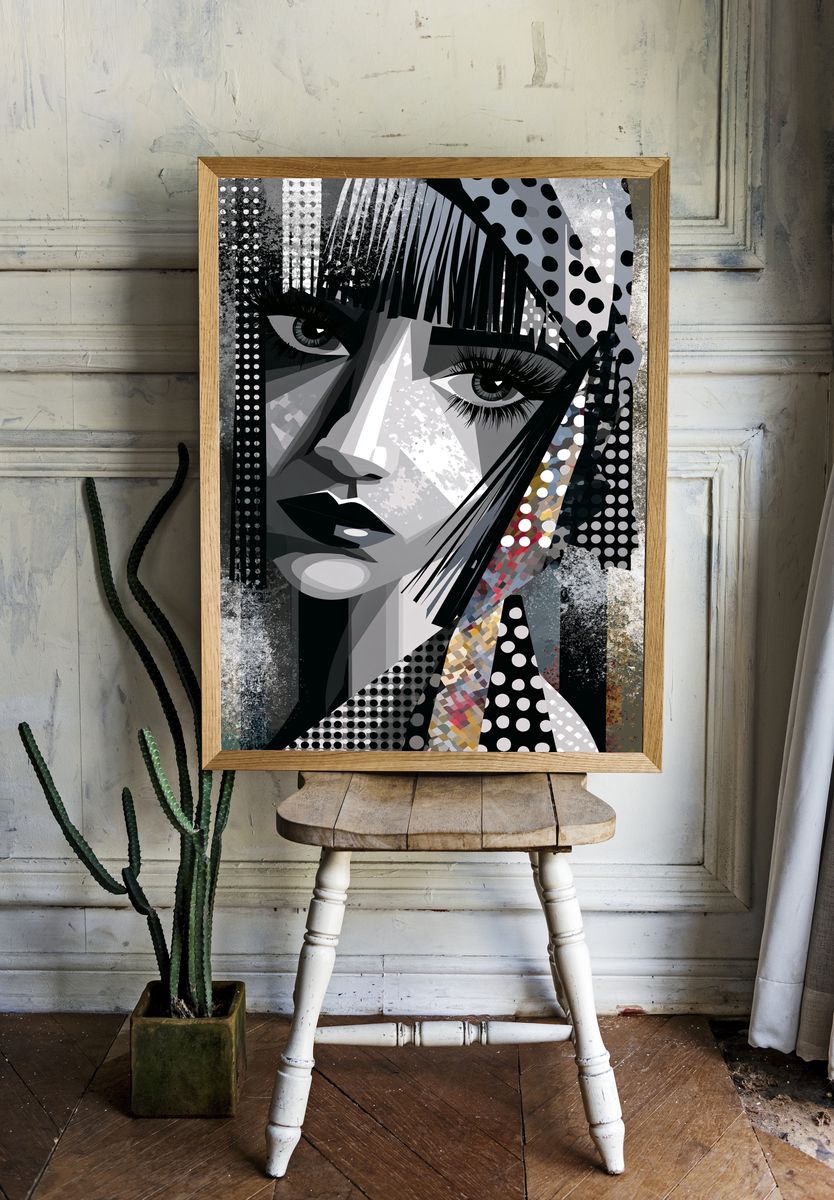Pop Art Woman Portrait Poster. — room view 1