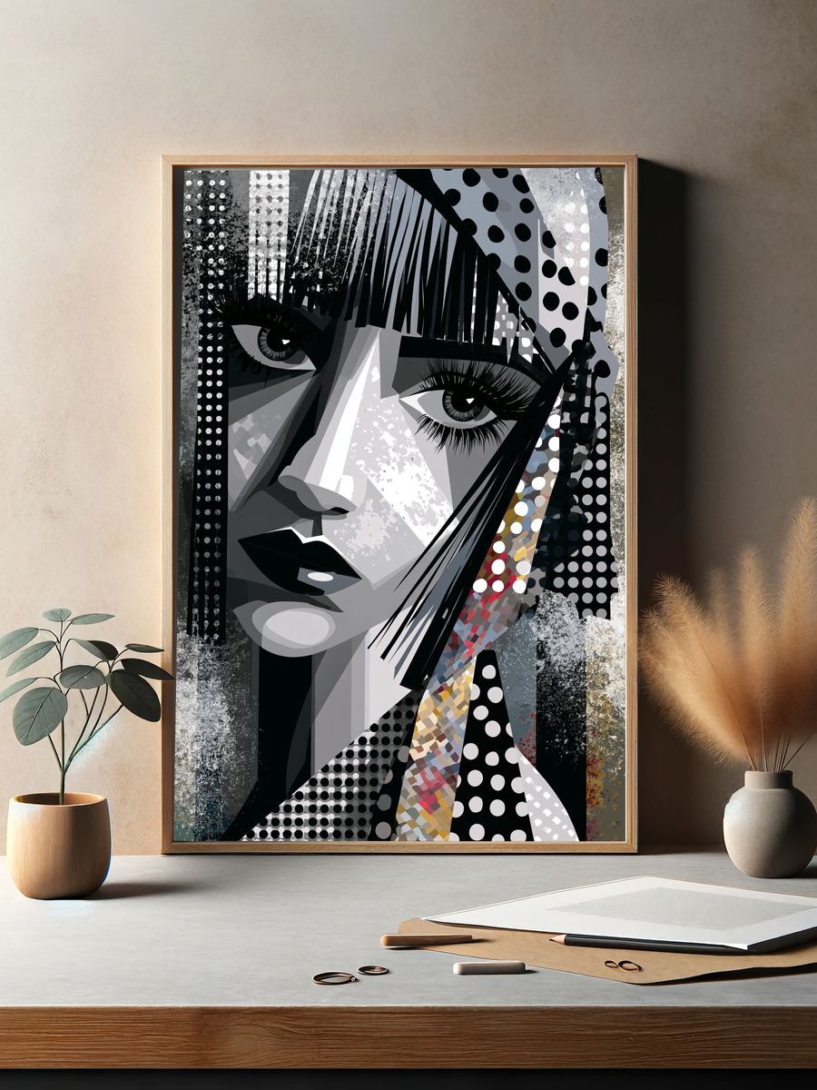 Pop Art Woman Portrait Poster. — room view 2