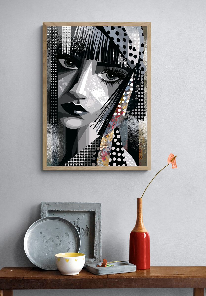Pop Art Woman Portrait Poster. — room view 3