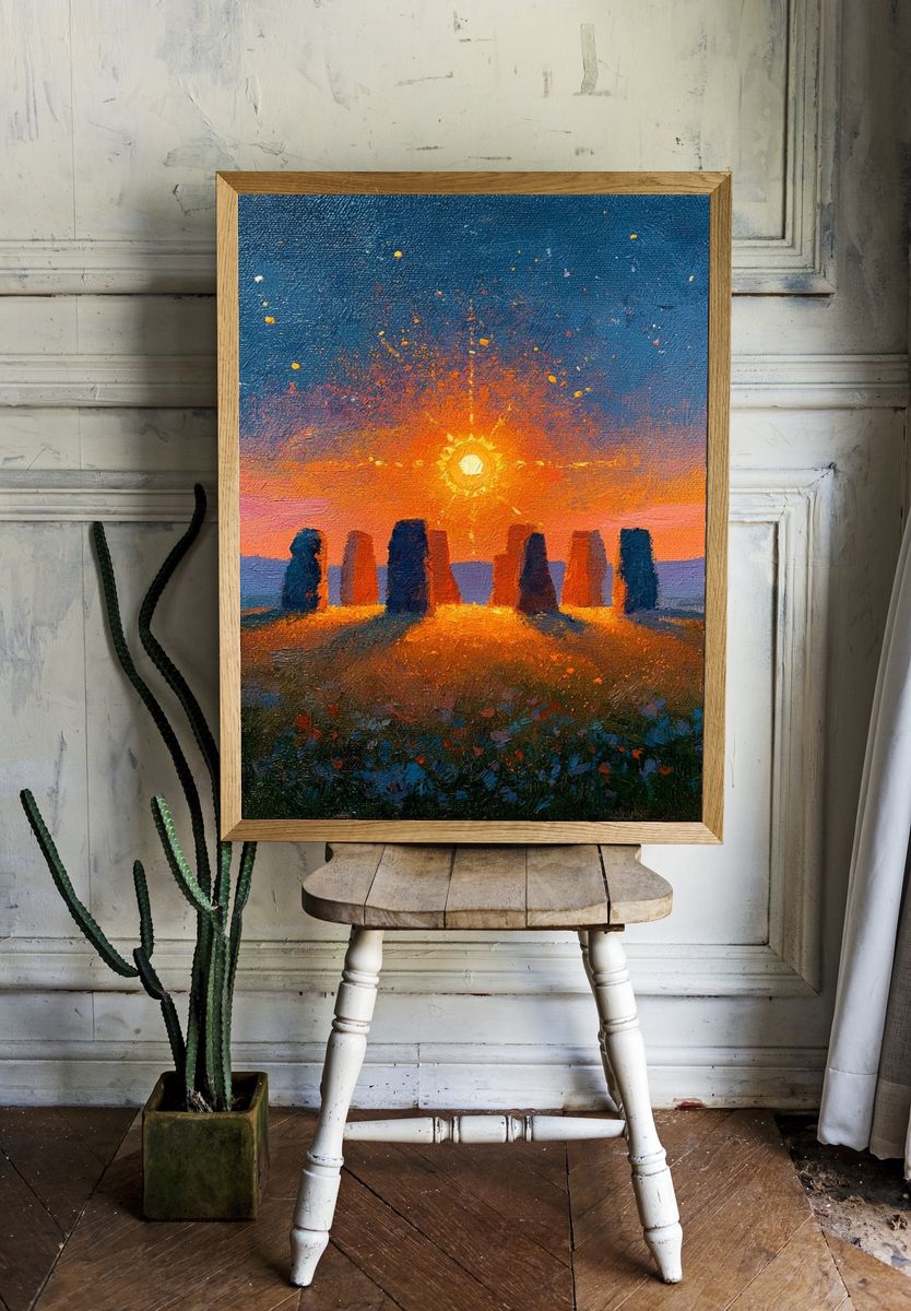 Stone Circle Sunset Fine-Art Poster. — room view 1