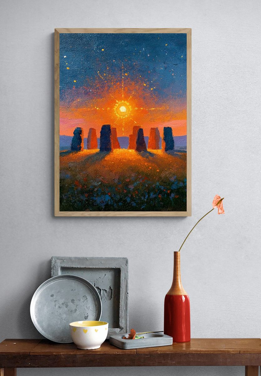 Stone Circle Sunset Fine-Art Poster. — room view 3