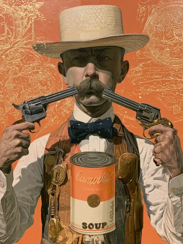 Campbell’s Gunman Pop-Art Poster. poster detail