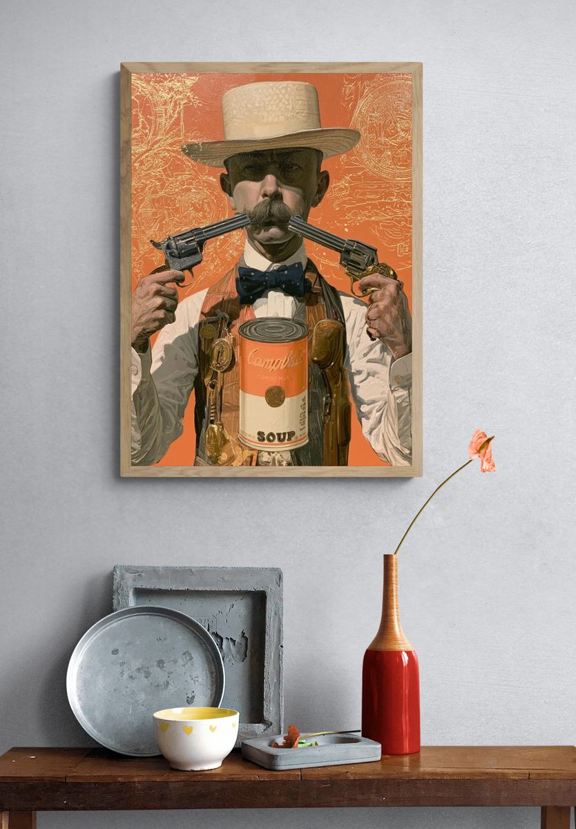 Campbell’s Gunman Pop-Art Poster. — room view 3