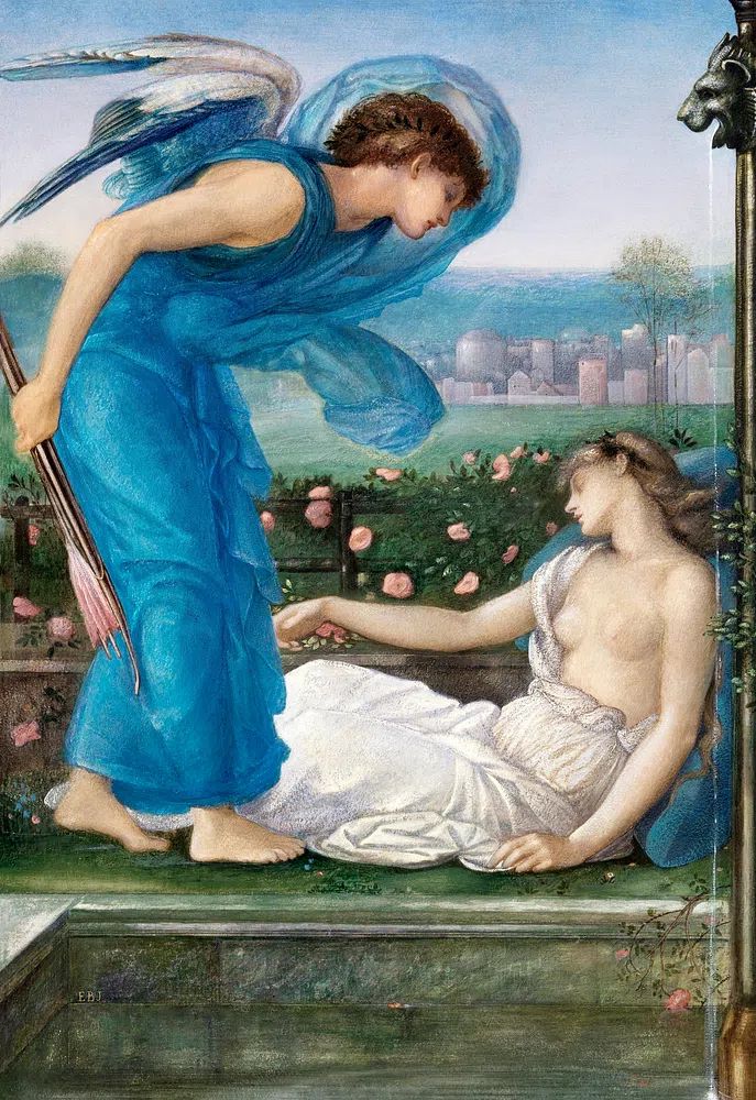 Cupid Psyche (ca. 1870) painting. poster — fine-art art