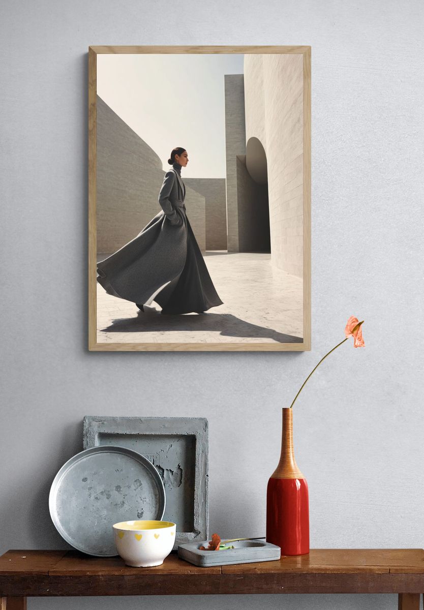 Architectural Fashion Portrait Poster. — room view 3
