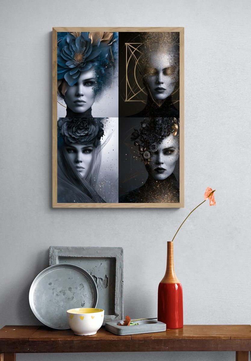 Surreal Floral Portraits Fine-Art Poster. — room view 3