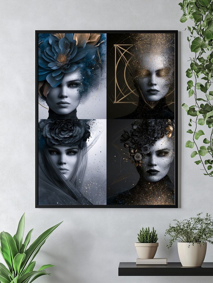 Surreal Floral Portraits Fine-Art Poster. — room view 4