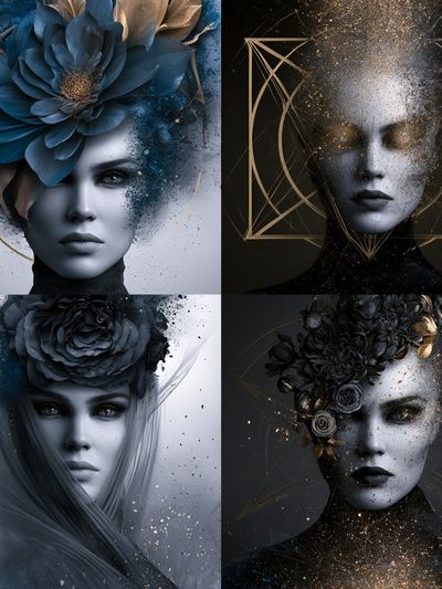 Surreal Floral Portraits Fine-Art Poster. poster