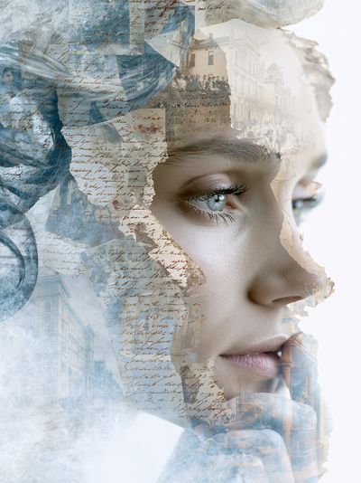 Dreamy Collage Portrait Print.