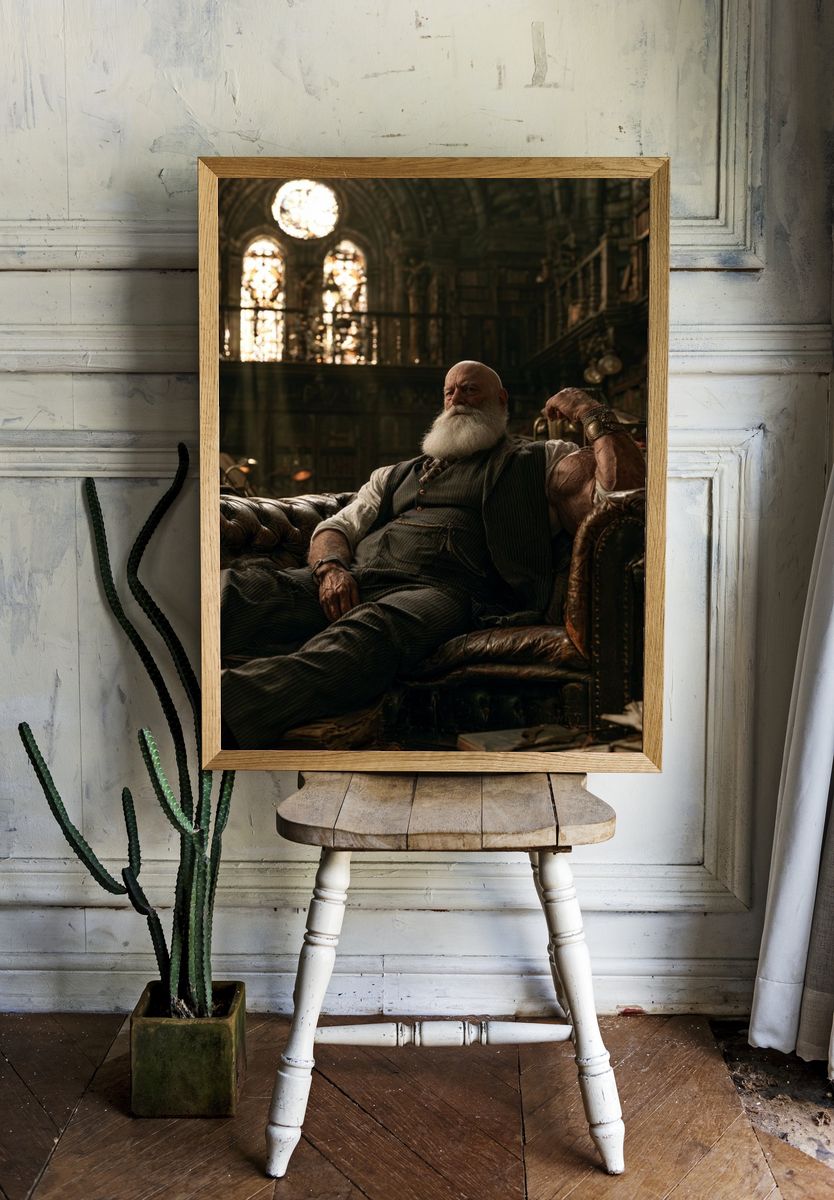 Victorian Scholar Portrait Poster. — room view 1