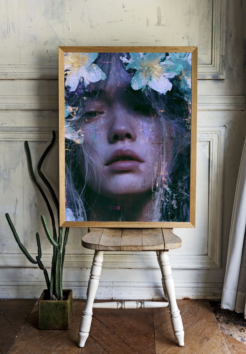 Floral Dream Portrait Print. — room view 1
