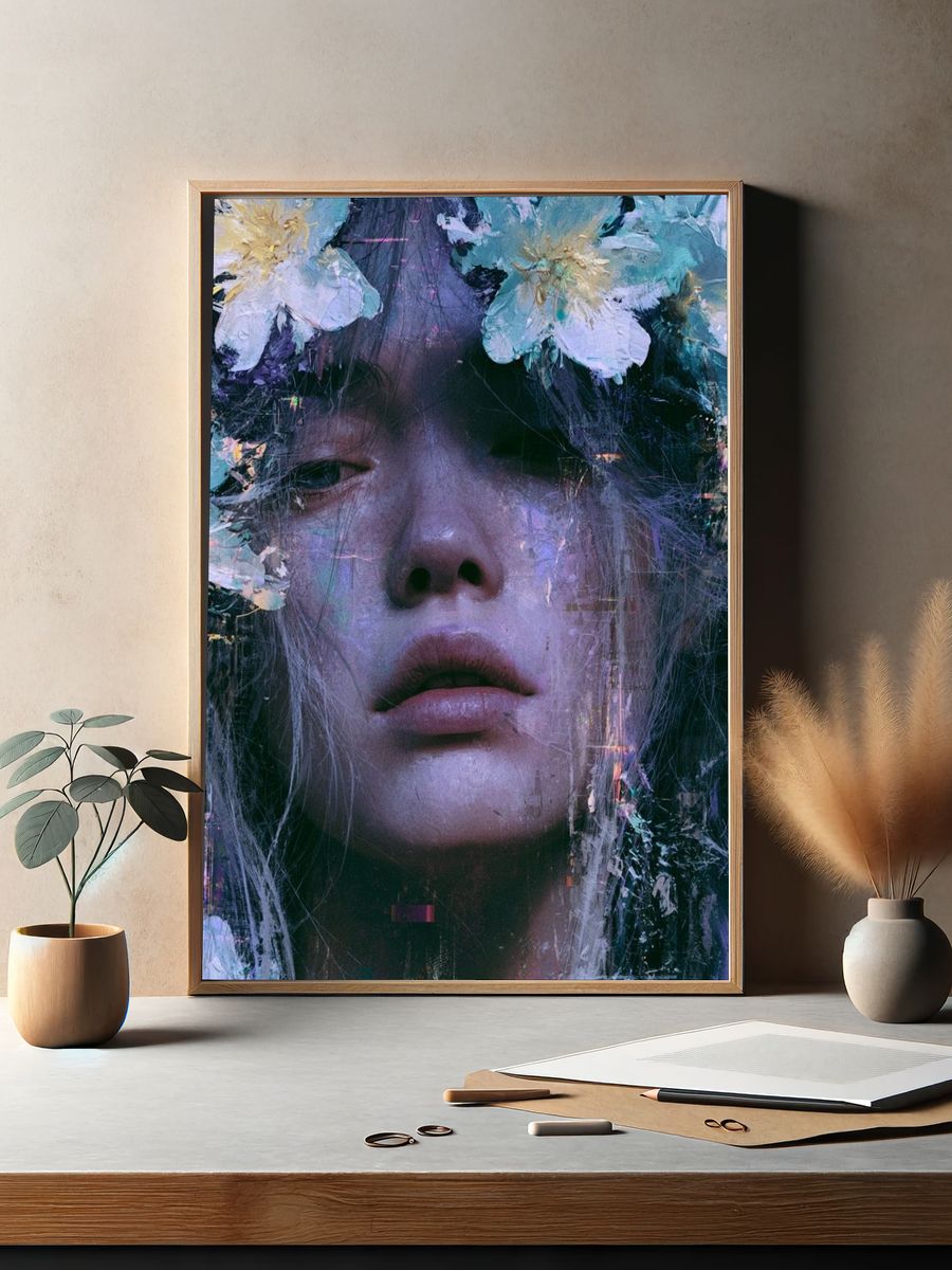 Floral Dream Portrait Print. — room view 2