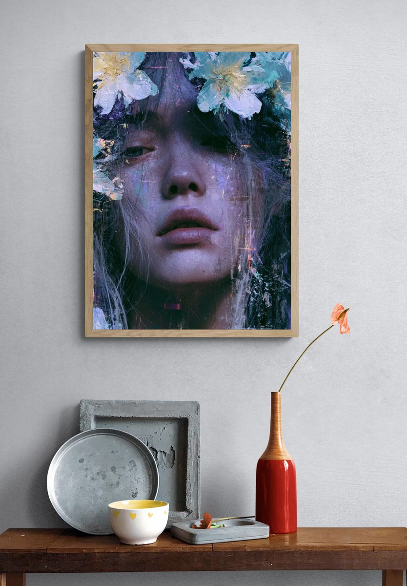 Floral Dream Portrait Print. — room view 3