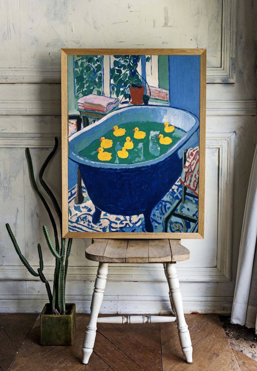 Duck Bath Interior Painting Poster. — room view 1
