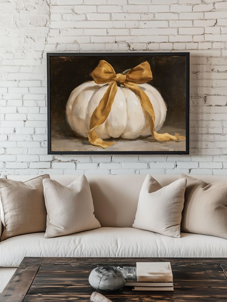 White Pumpkin Still Life Poster. room preview