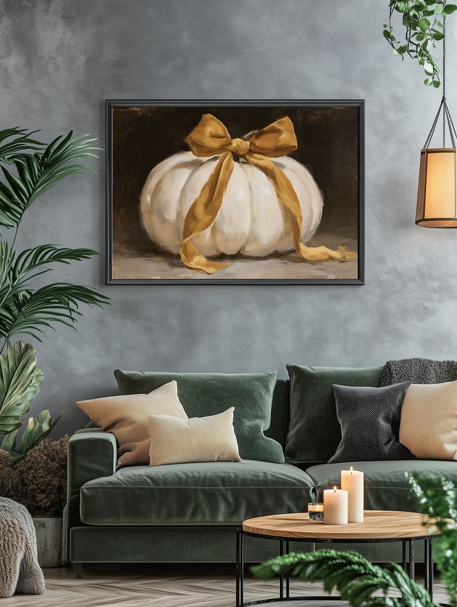 White Pumpkin Still Life Poster. — room view 4