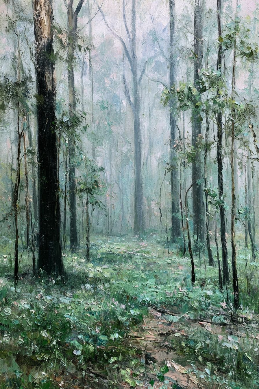 Misty Forest Path Fine-Art Print. poster — fine-art art