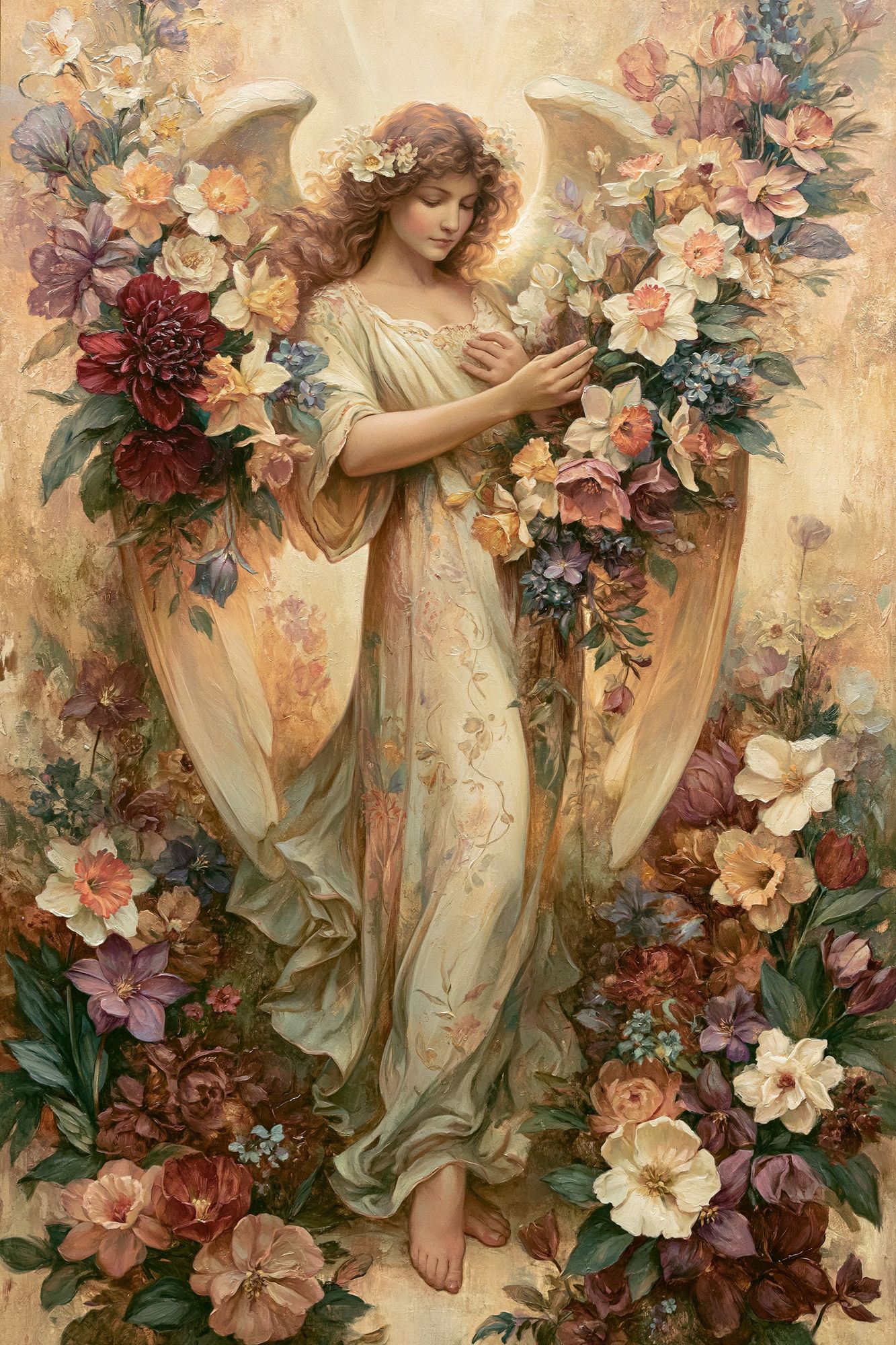 Floral Angel Fine-Art Print. poster — fine-art art