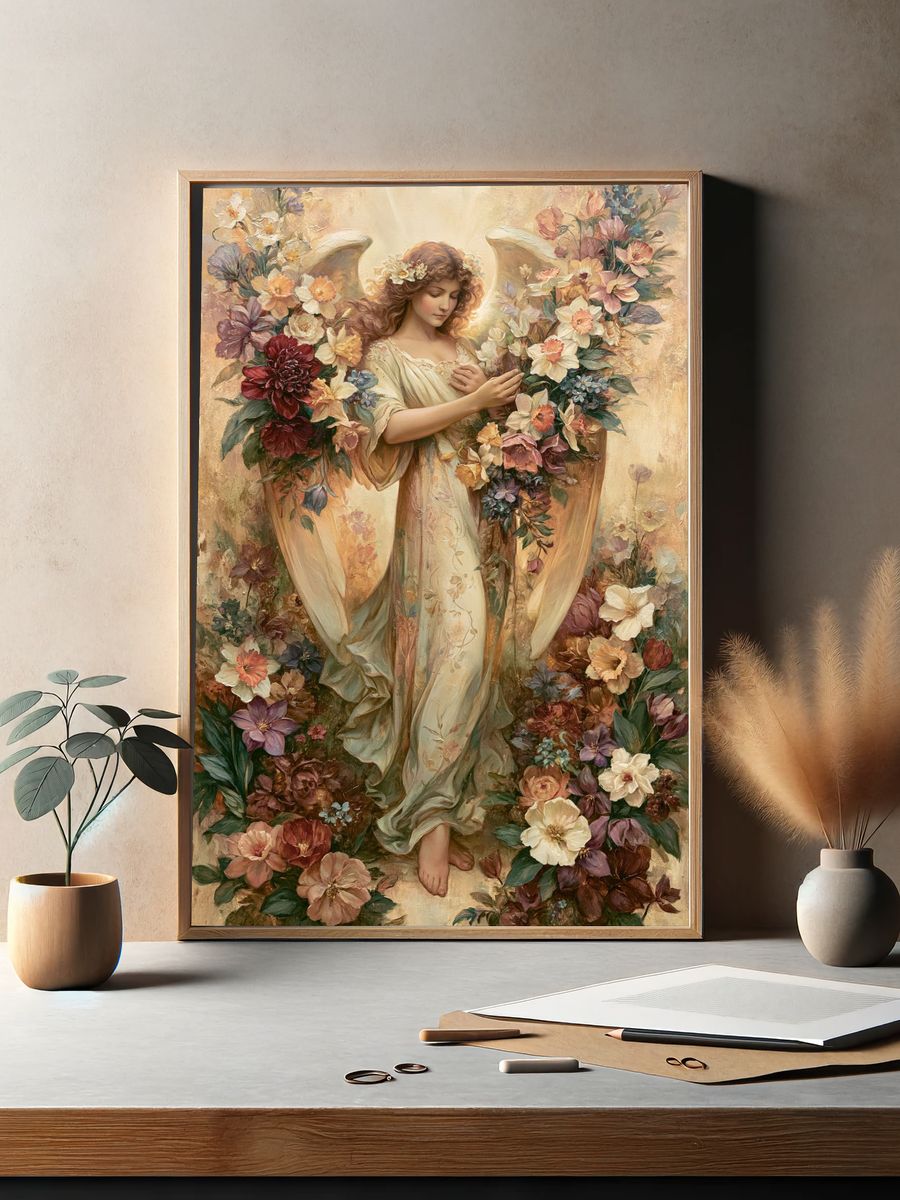 Floral Angel Fine-Art Print. — room view 2