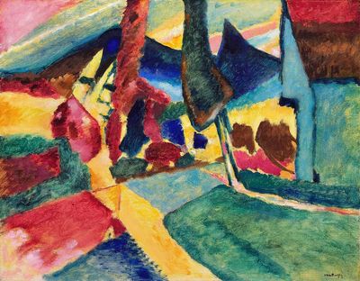 Landscape Two Poplars (1912) high. poster