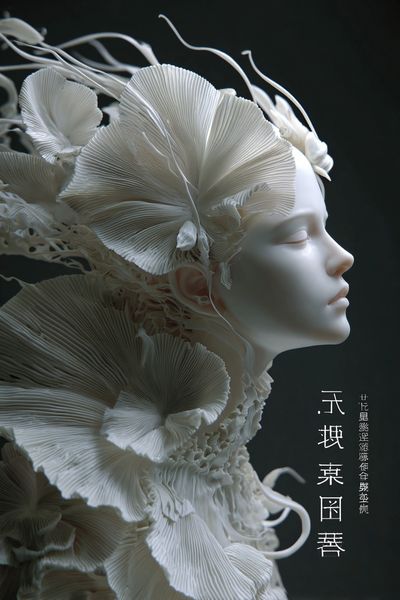 Elegant Floral Sculpture — Fine Art Print. poster
