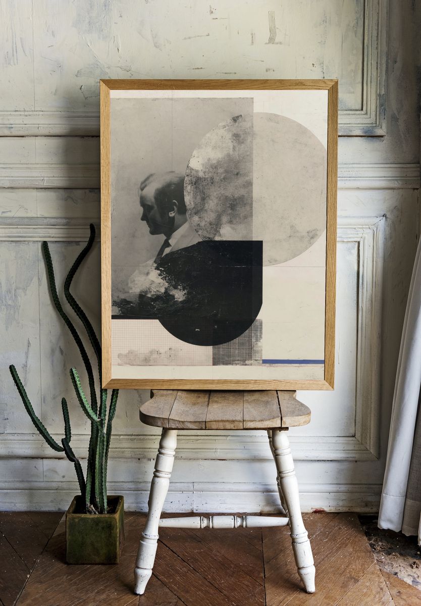 Abstract Portrait Collage Poster. — room view 1