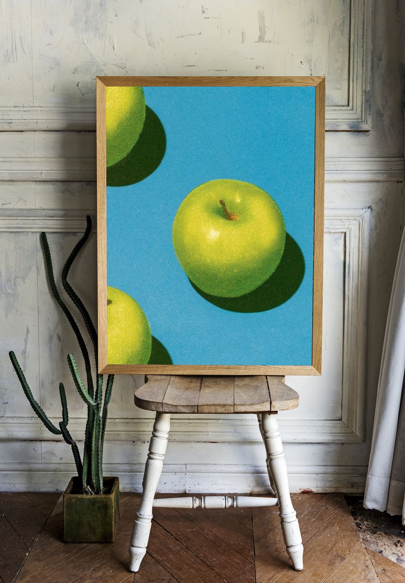 Green Apples Pop Art Print. room preview