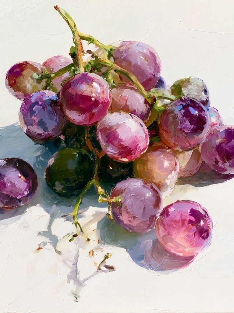 Purple Grapes Still Life Print. poster detail