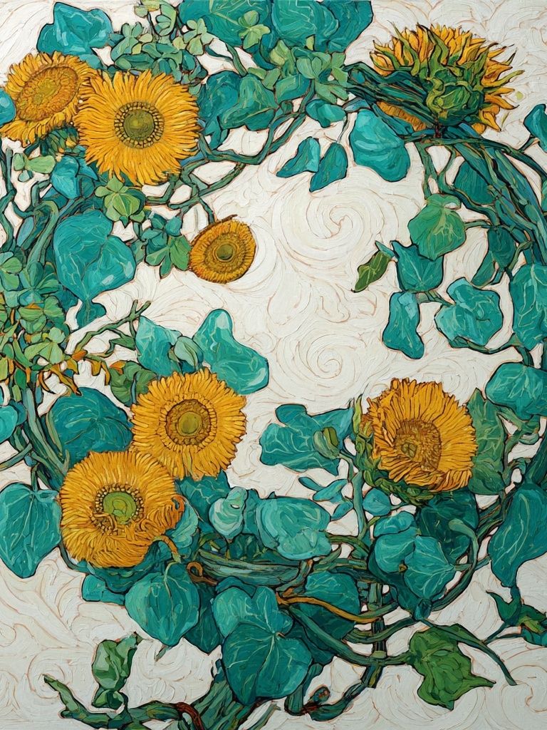 Sunflower Wreath — Fine Art Print. poster — fine-art art