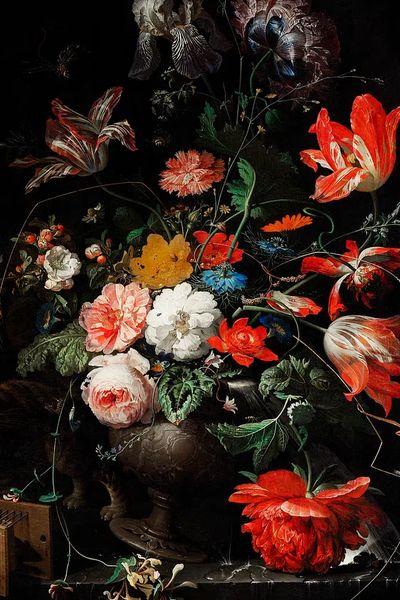 Vintage flower mobile wallpaper, iPhone. poster print