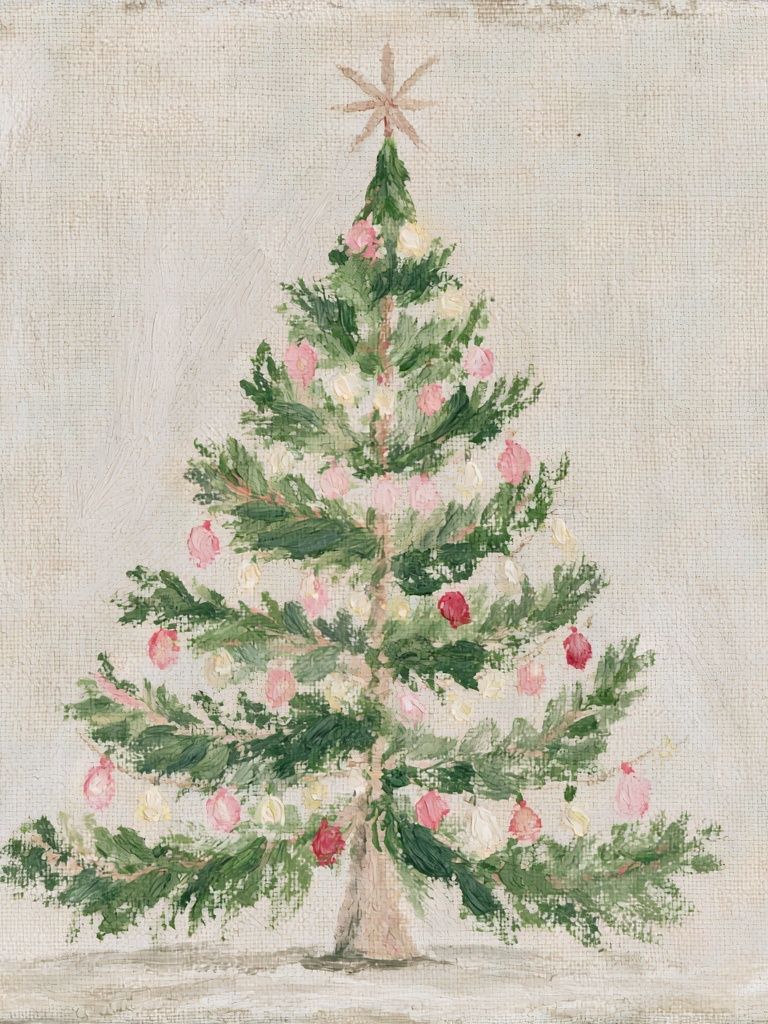 Vintage Christmas Tree Poster. poster detail