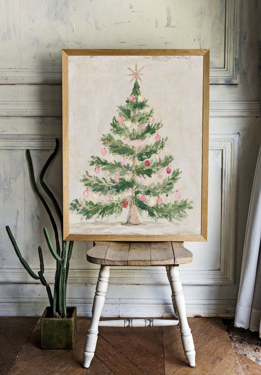 Vintage Christmas Tree Poster. — room view 1