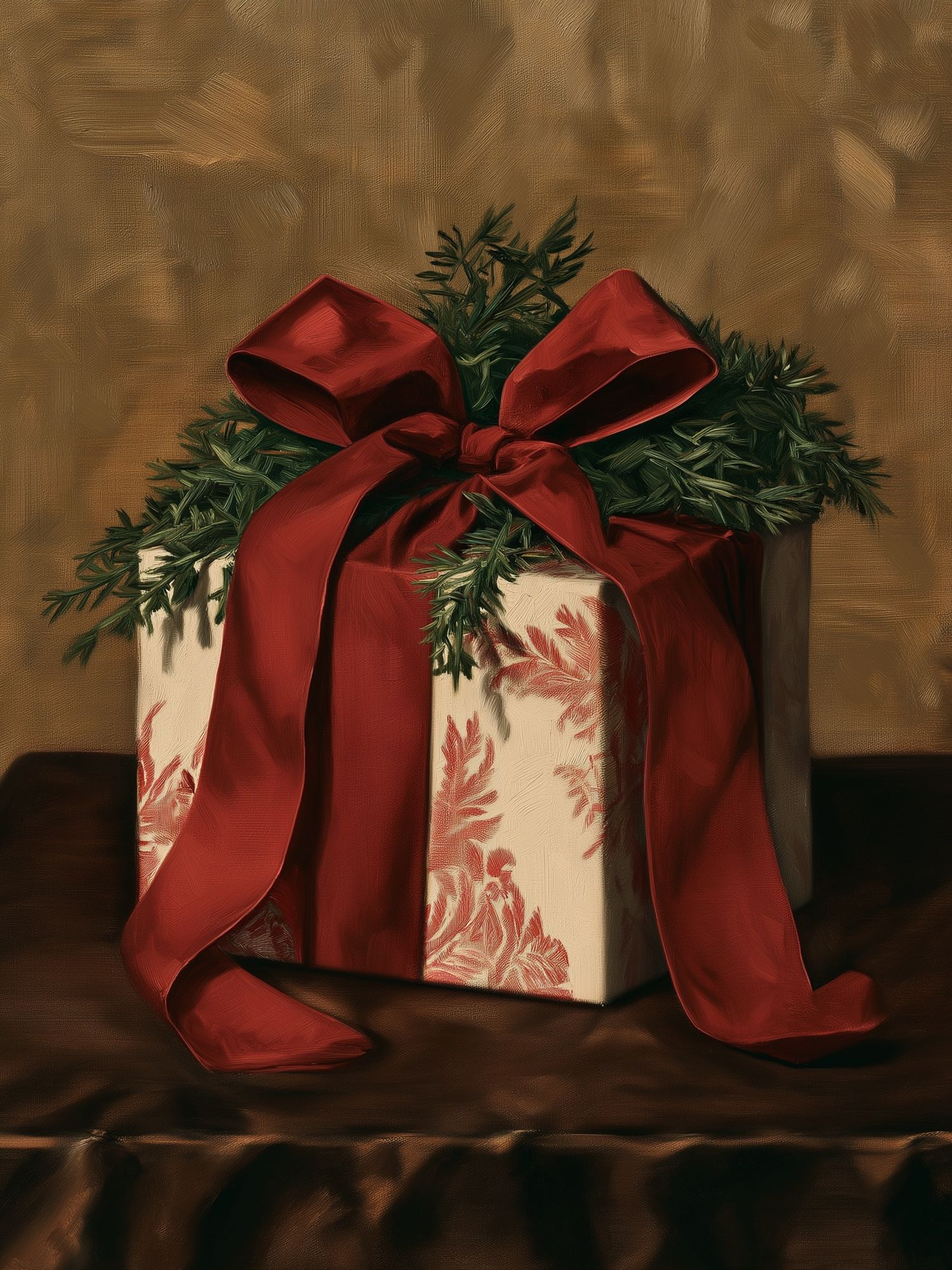Festive Gift Box Still Life Print. poster — fine-art art