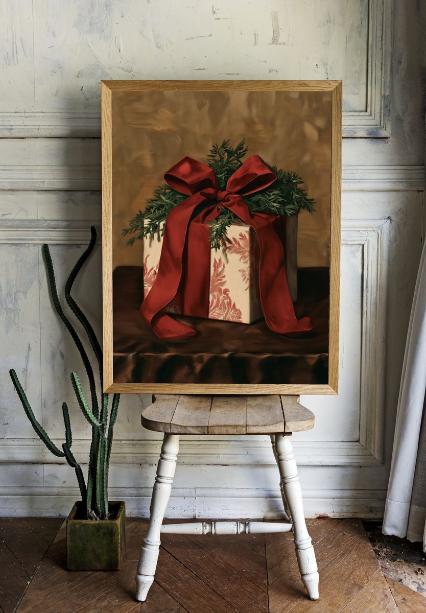 Festive Gift Box Still Life Print. — room view 1