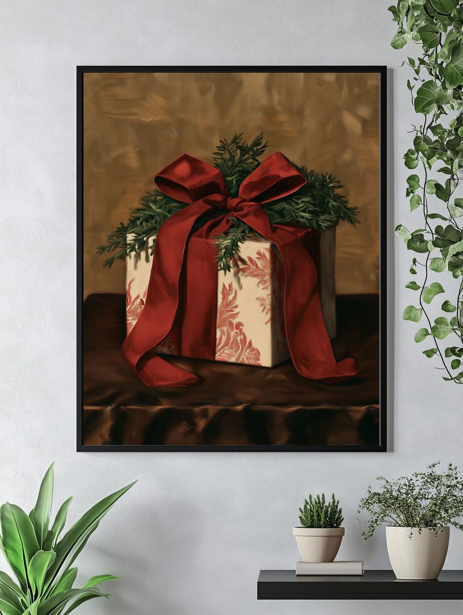 Festive Gift Box Still Life Print. — room view 4