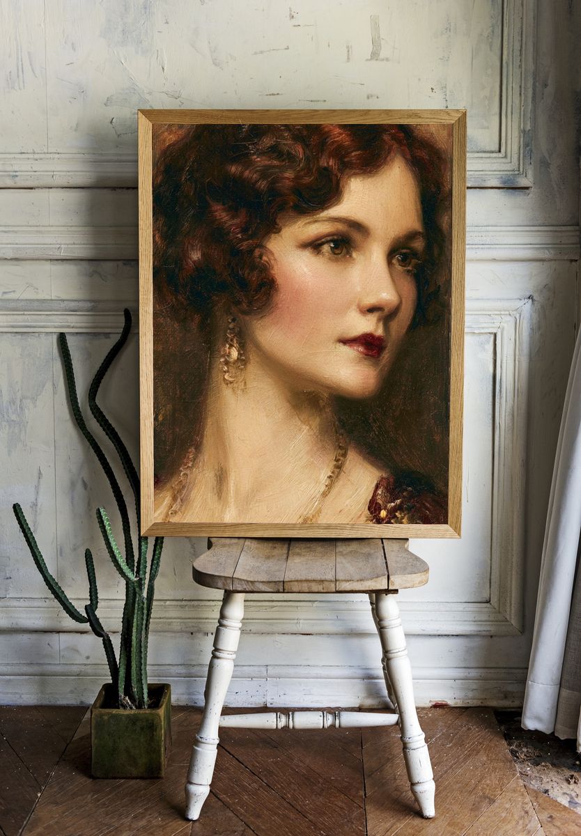 Elegant Woman Portrait Print. room preview