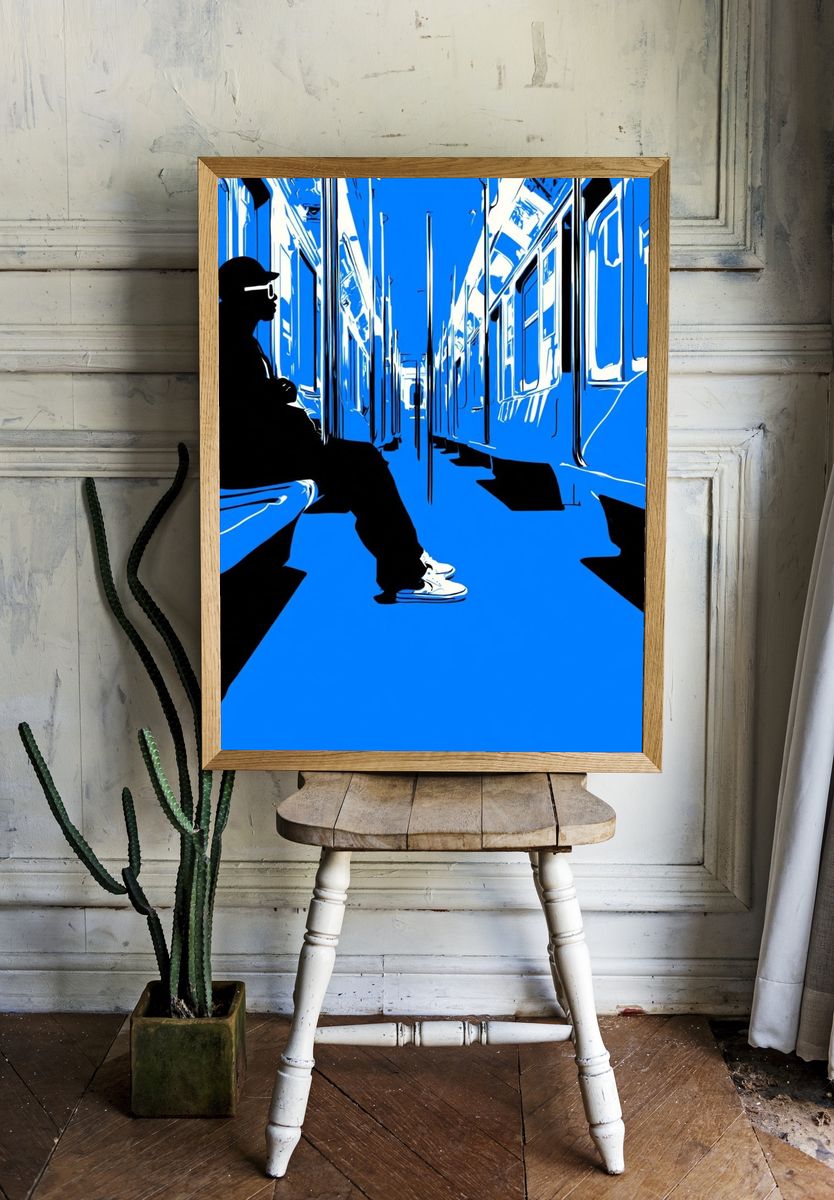 Subway Silhouette Pop-Art Poster. — room view 1