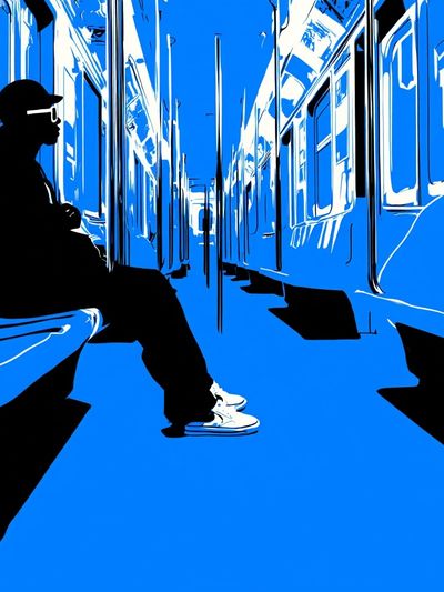 Subway Silhouette Pop-Art Poster. poster print