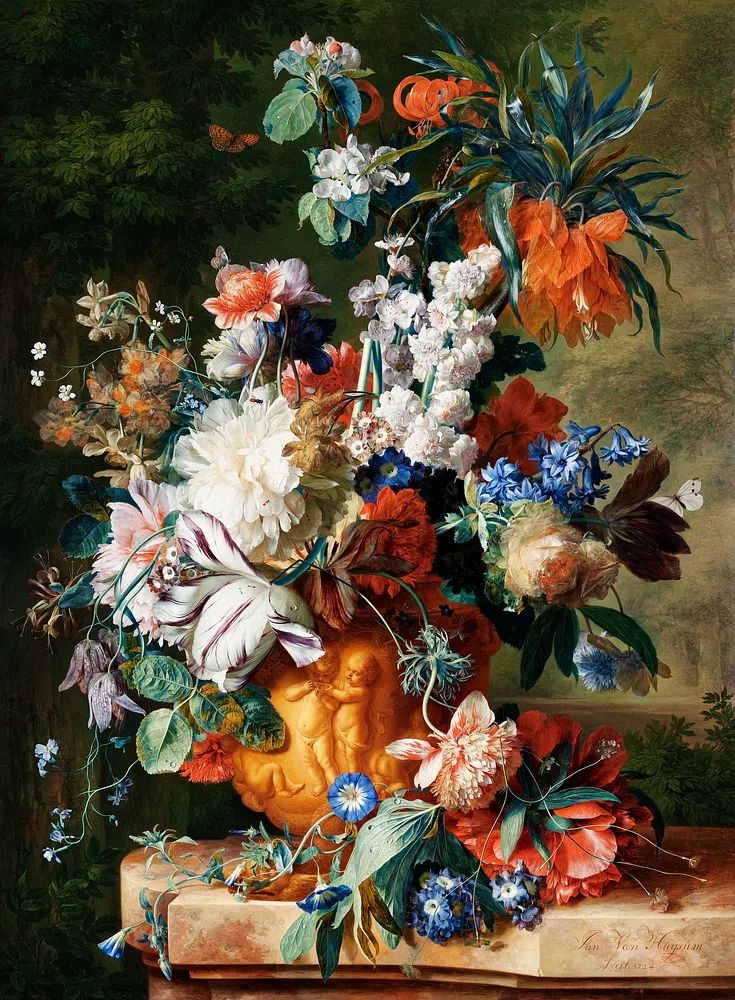 Bouquet Flowers Urn (1724) high. poster — fine-art art