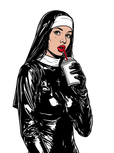 Pop Art Nun Portrait Poster. poster