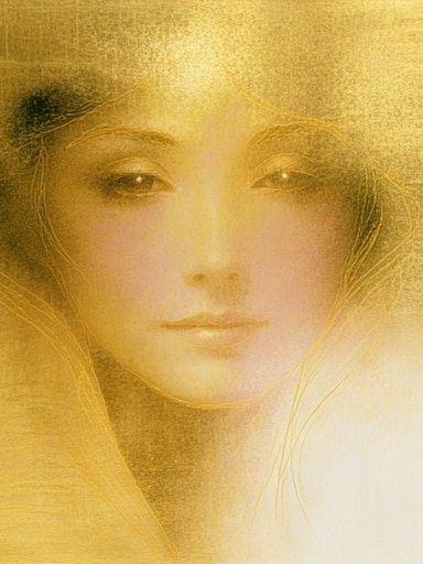 Golden Woman Portrait Print. poster detail