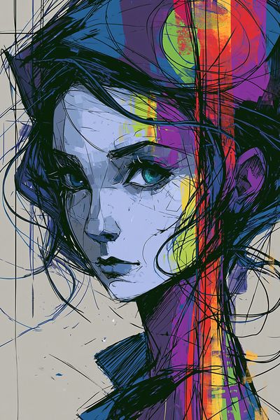 Abstract Woman Portrait Print. poster
