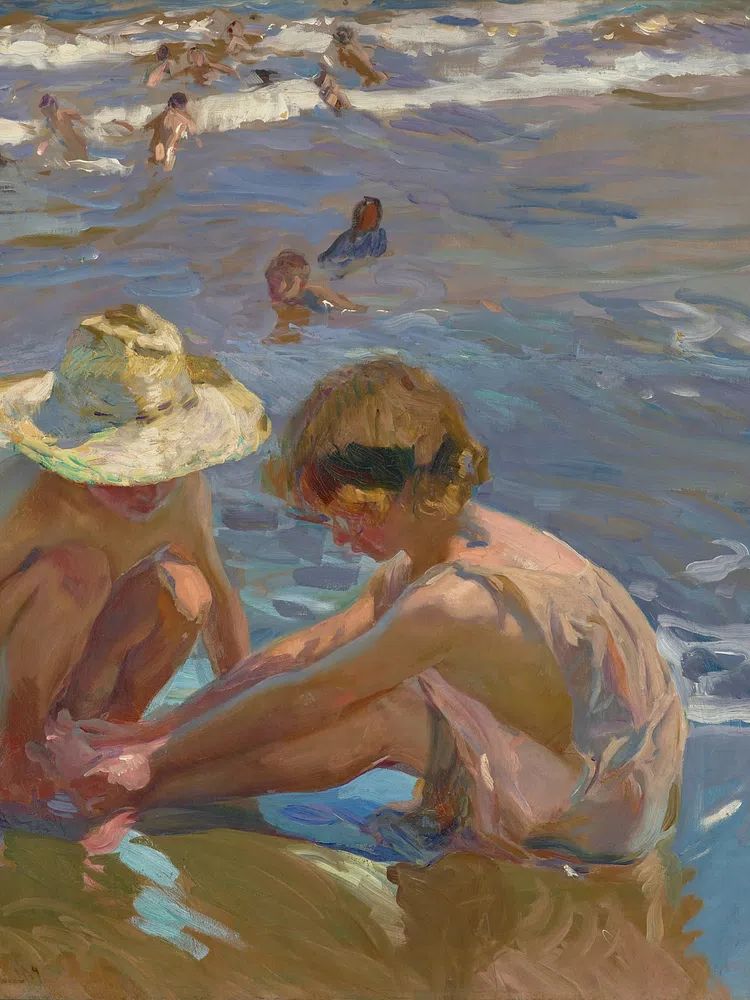 Children at the Beach — Fine Art Print. poster detail