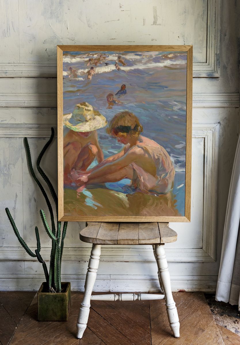 Children at the Beach — Fine Art Print room preview