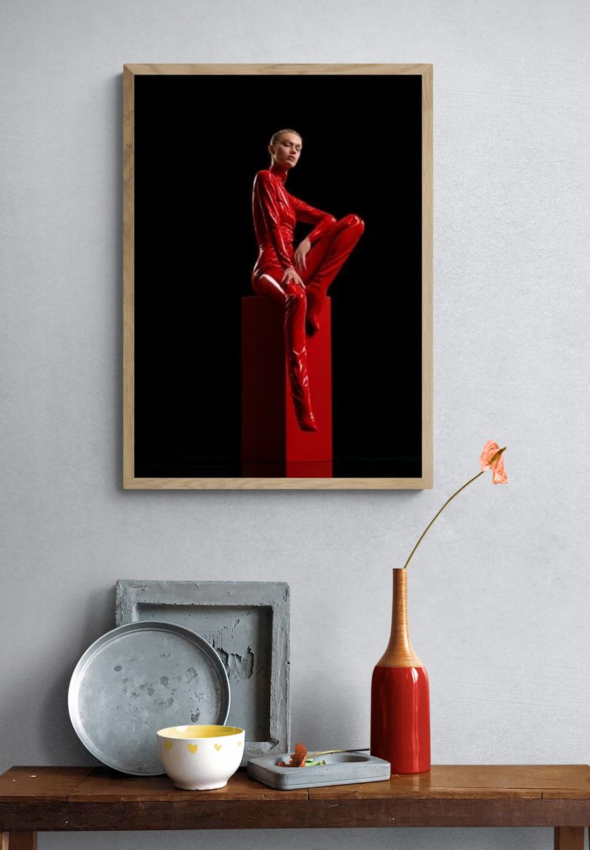 Red Fashion Portrait Poster. — room view 3